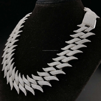 Vente en gros de chaîne cubaine à 3 rangs d'épines pour homme, bijoux hip hop, collier à chaîne à maillons cubains Miami en argent plaqué or S925