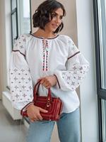 Dernière robe élégante à col rond brodé de fleurs en Ukraine avec surpiqûres de plumes pour femmes, ensemble de robe longue décontractée à manches longues trapèze