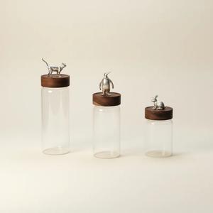 กระปุกเครื่องเทศ/น้ำตาล ฝาไม้ลายสัตว์ ขายดี - Product Image 1