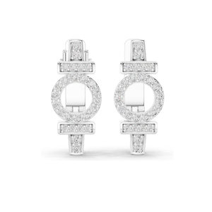 Boucles d'oreilles symboles féminins en diamant de laboratoire 0,448 CT, taille brillant rond, or 10KT, 14KT, 18KT et argent 925 avec moissanite, rose - Product Image 6