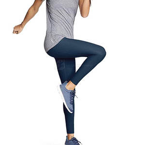 High Quality Customized Women's Mid Waist Fitness <b>Leggings</b> Elastic Waist Stretchable Solid <b>Pattern</b> Quick Dry Yoga <b>Leggings</b> - Product Image 6