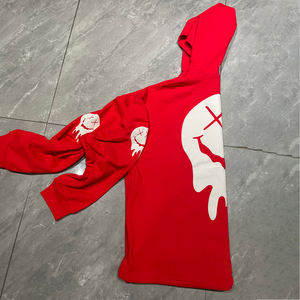 Alta calidad 500gsm 100% algodón 3D Puff impresión Sudadera con capucha y pantalones de chándal chándales para hombres personalizado acampanado hombres dos piezas Jogger conjuntos - Product Image 5