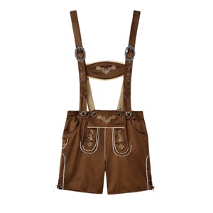 Pantalones Cortos de Cuero Bávaro Premium para Hombre, Estilo Oktoberfest, Pantalones Cortos de Cuero Vintage de Gamuza, Estilo Alemán, Venta al por Mayor - Product Image 1