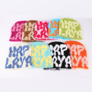 Vente en gros de bonnet tricoté en jacquard acrylique 100%, bonnet en mohair, chapeaux d'hiver personnalisés pour la plage ou les affaires, caractéristique commune du tissu - Product Image 6