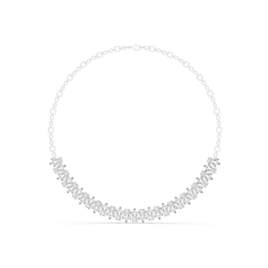 Collar de Lujo con Diamante Cultivado en Laboratorio, Corte Princesa, Oro Blanco de 10K, Bañado en Rodio, Diseño Aurora Bloom Regal Vine - Product Image 1