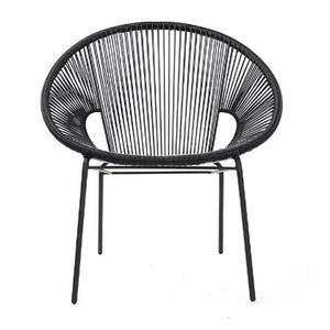 ขายส่งเฟอร์นิเจอร์กลางแจ้งที่หรูหราเชือกไนล่อนสานเก้าอี้โลหะสำหรับสวนและร้านกาแฟ - Product Image 1