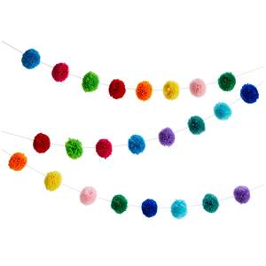 10 pieds coloré Pom Pom guirlande pour arc-en-ciel anniversaire noël décor <span class=keywords><strong>bricolage</strong></span> couture papier <span class=keywords><strong>pompon</strong></span> boule guirlande laine artisanat fournitures - Product Image 2