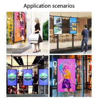 Écran publicitaire numérique double face ZDHQ avec affichage numérique sur fenêtre, télécommande Android CMS