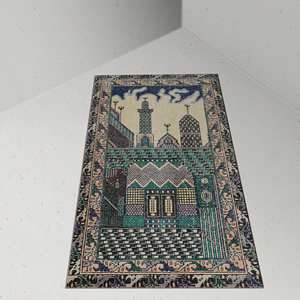 Vintage Design Rug, Printed Rug, Patterned Prayer Rugs, Muslim Gift,Nonwoven Soft Rug - Product Image 1