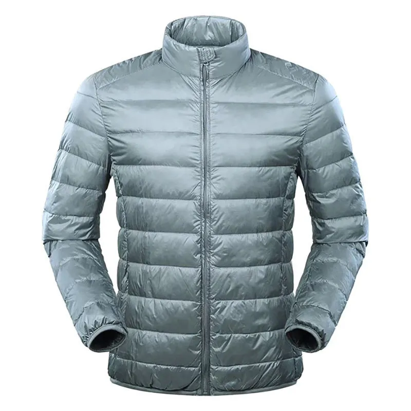 Chaqueta de plumón de pato blanco para hombre, abrigo informal de plumón de pato blanco, con bolsillo Arkas, 100%