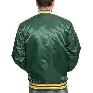 Veste bomber en satin pour homme, imperméable, sur mesure, vente en gros, veste de baseball varsity, veste en satin personnalisée pour homme - Product Image 2