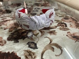 Stylish Trendy Baseball Seed Bead Hairband for Women Knotted Velvet <b>Fabric</b> Hairclip Accessory Braided Style - Product Image 3