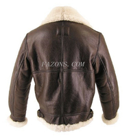 Blouson aviateur en cuir d'agneau B3 pour homme, style vintage, chaud, fourrure sherpa, décontracté, écologique, respirant, anti-UV