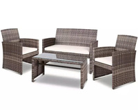 Ensemble de mobilier de jardin moderne PHU LINH de haute qualité, 2 chaises, 1 table, 1 banc, salle à manger, logo personnalisé, rotin à 2 brins, grossiste Hydro