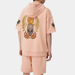 ชุดวอร์ม2ชิ้นสำหรับทั้งชายและหญิงชุดเสื้อฮู้ดและกางเกงขาสั้นระบายอากาศลายพิมพ์แบบกำหนดเองสำหรับฤดูใบไม้ผลิ - Product Image 3