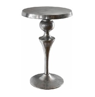 Rangement style américain pour balcon Mobilier de salon Design moderne Plaqué argent Forme ronde pour fleurs Table de chevet de luxe Ronde
