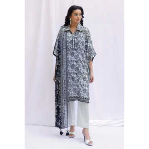 Traje de Muselina Estampada de 3 Piezas Sin Coser SD-42084, Transpirable, con Cierre Decorativo, Tallas Grandes, Moderno, para Fiestas y Eventos, XS-6XL - Product Image 5