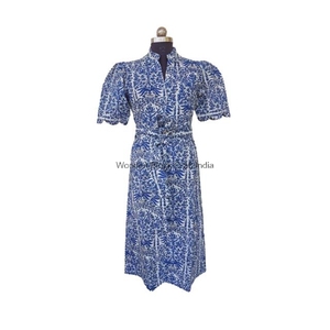 Robe maxi décontractée pour femme, vintage, imprimée à la main, robe midi à imprimé floral d'été pour les sorties, robe bohème à imprimé floral moderne - Product Image 2