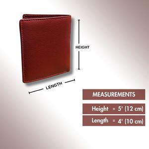 Cartera plegable de cuero genuino rojo elegante y compacta para hombre, tarjetero protegido con RFID y bolsillo para monedas, cierre abierto de longitud corta - Product Image 6