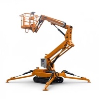 Mini-grue araignée hydraulique sur chenilles avec nacelle, alimentation diesel/essence, modèle QR5000, capacité 1/3/5 tonnes, plateforme 22m