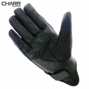 Guantes de carreras de dedos completos para hombre Guantes de motocicleta funcionales con pantalla táctil de cuero real genuino - Product Image 4