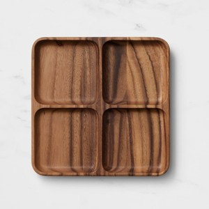 Platos de madera divididos con 4 compartimentos, platos de madera para el hogar y el restaurante, la mejor opción, plato de comedor - Product Image 2