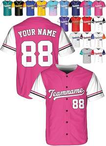 Maillot de baseball personnalisé pour homme, imprimé par sublimation numérique, 100 % polyester, col rond, vêtements de softball, service OEM, respirant, séchage rapide - Product Image 5