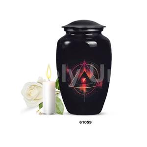 Venta caliente hermosa urna de cremación católica de aluminio para cenizas humanas adultas con bolsa de terciopelo gratis - Product Image 3