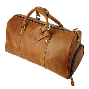 Manufacturer Custom Logo Eco-Friendly Genuine Leather Duffel <b>Bag</b> Vintage Travel Weekender Large Capacity Outdoor <b>Overnight</b> <b>Bag</b> - Product Image 1