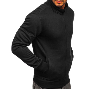 เสื้อกันหนาวมีซิปสำหรับผู้ชายคอกลมผ้าฟลีซโพลีเอสเตอร์/ ผ้าฝ้ายผสมเป็นมิตรต่อสิ่งแวดล้อมระบายอากาศได้ดีตัวเลือกการปักแบบพอดีตัวปกติสำหรับฤดูใบไม้ร่วง - Product Image 5