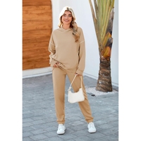 Tenues de voyage d'automne pour femmes, ensemble deux pièces en polaire respirant, éco-responsable, de haute qualité, uni, décontracté, avec demi-fermeture éclair et fermeture éclair à boutons en losange