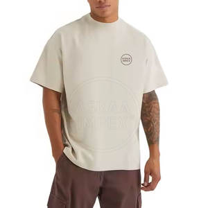 เสื้อยืดทรงหลวมสำหรับผู้ชายทรงหลวมผ้าคอตตอน100% โลโก้ตามสั่ง - Product Image 2