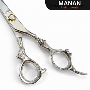 Ciseaux de barbier professionnels de 7 pouces pour droitiers, manche moyen, acier inoxydable 4Cr13, lame tranchante - Product Image 4