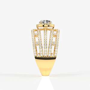 14K <b>Gold</b> Moissanite Diamond <b>Cocktail</b> <b>Ring</b> Portuguese Cut Elegant Portuguese Cut Moissanite Diamond <b>Cocktail</b> 14K <b>Gold</b> <b>Ring</b> - Product Image 4