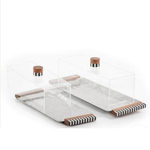 ถาดเสิร์ฟชากาแฟทำจากโลหะอลูมิเนียมพร้อมที่จับสีทอง - Product Image 4