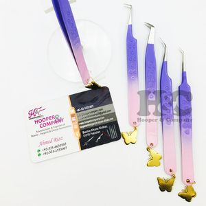 Pinzas para extensión de pestañas, pinzas para extensiones de pestañas, pinzas para pestañas de visón con abalorio de mariposa sostenible de acero inoxidable - Product Image 3