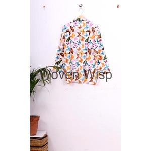 Conjunto de pijama de algodón con estampado floral de mariposa suministrado por ODM, cintura elástica, manga larga, talla grande, tejido a cuadros para el hogar, invierno, verano - Product Image 5