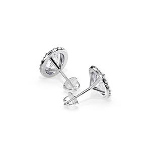 Classic Oval Cut Moissanite Diamond Wedding <b>Earrings</b> <b>Halo</b> 925 Silver With Gold Plated Push Back Stud for Engagement Birthday - Product Image 6