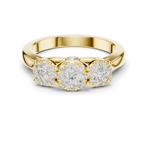 Bague à trois pierres en diamant de laboratoire de 0,496 carats pour femme, clarté VVS-VS EF, disponible en or rose, or jaune, or blanc et argent 925 - Product Image 2