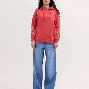 Jersey largo de algodón con capucha para mujer con diseño de logotipo OEM personalizado superventas para invierno, venta al por mayor para niñas con capucha personalizado - Product Image 2