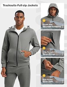 TBMPOY Survêtements à capuche doublés en polaire pour hommes Ensembles de survêtements 2 pièces Tenues de jogging thermiques d'hiver Tenues de survêtement pour s'échauffer - Product Image 3