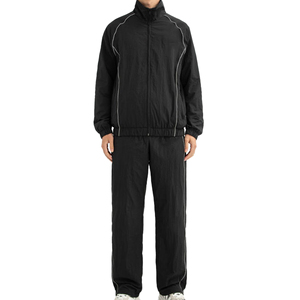 Groothandel Streetwear Crinkle Windjack Trainingspak Custom <span class=keywords><strong>Logo</strong></span> Ontwerp 100% Polyester Tweedelige Set Ademend Trainingspak Voor Mannen - Product Image 2