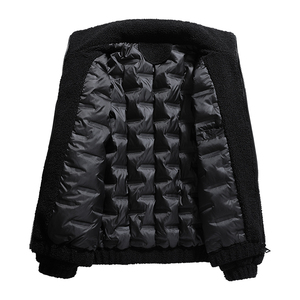 Veste polaire surdimensionnée en Sherpa pour l'hiver avec logo brodé sur mesure OEM pour hommes et col à capuche tissé unisexe - Product Image 4