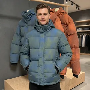 Men's Hooded Down <b>Coat</b> Winter Parka Custom Embroidered Logo Casual Outdoor Jacket - Product Image 4