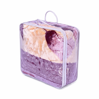 Sacs rétractables en PVC transparent en gros avec cordon de serrage, logo personnalisé imprimé pour l'emballage de couvertures, vêtements et textiles de maison