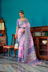 Increíble color Banarasi seda suave Paithani Patola con Zari tejido Saree fabricante de la India a la tarifa más baja - Product Image 3