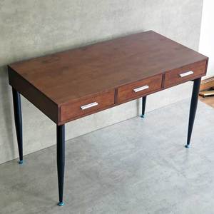 Bureau d'ordinateur CONE BD68098 120x60cm avec tiroirs en bois de caoutchouc et pieds en fer - Product Image 3