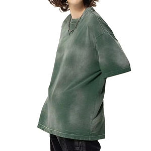 Camisetas lavadas con ácido para hombre hechas a medida, ropa de calle transpirable de secado rápido con cuello redondo, hombros caídos y ajuste de gran tamaño - Product Image 2