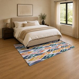 RUGS DEPOT LXDP-0189 Wholesale Multicolor Neutral Traditional Medallion Digital Printed Machine Washable Chenille Rug Non <b>Slip</b> - Product Image 3