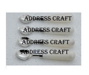 Juego de cucharas de cubiertos de acero inoxidable de lujo con mango de resina, decoración de mesa para fiesta de boda y cumpleaños, uso de utensilios de cocina - Product Image 5